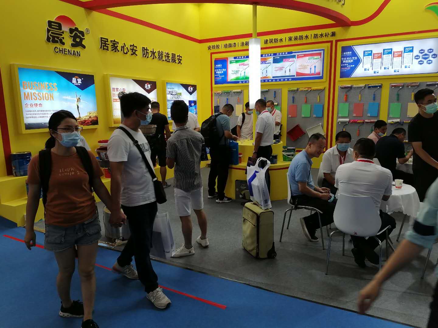 晨安防水展會現場